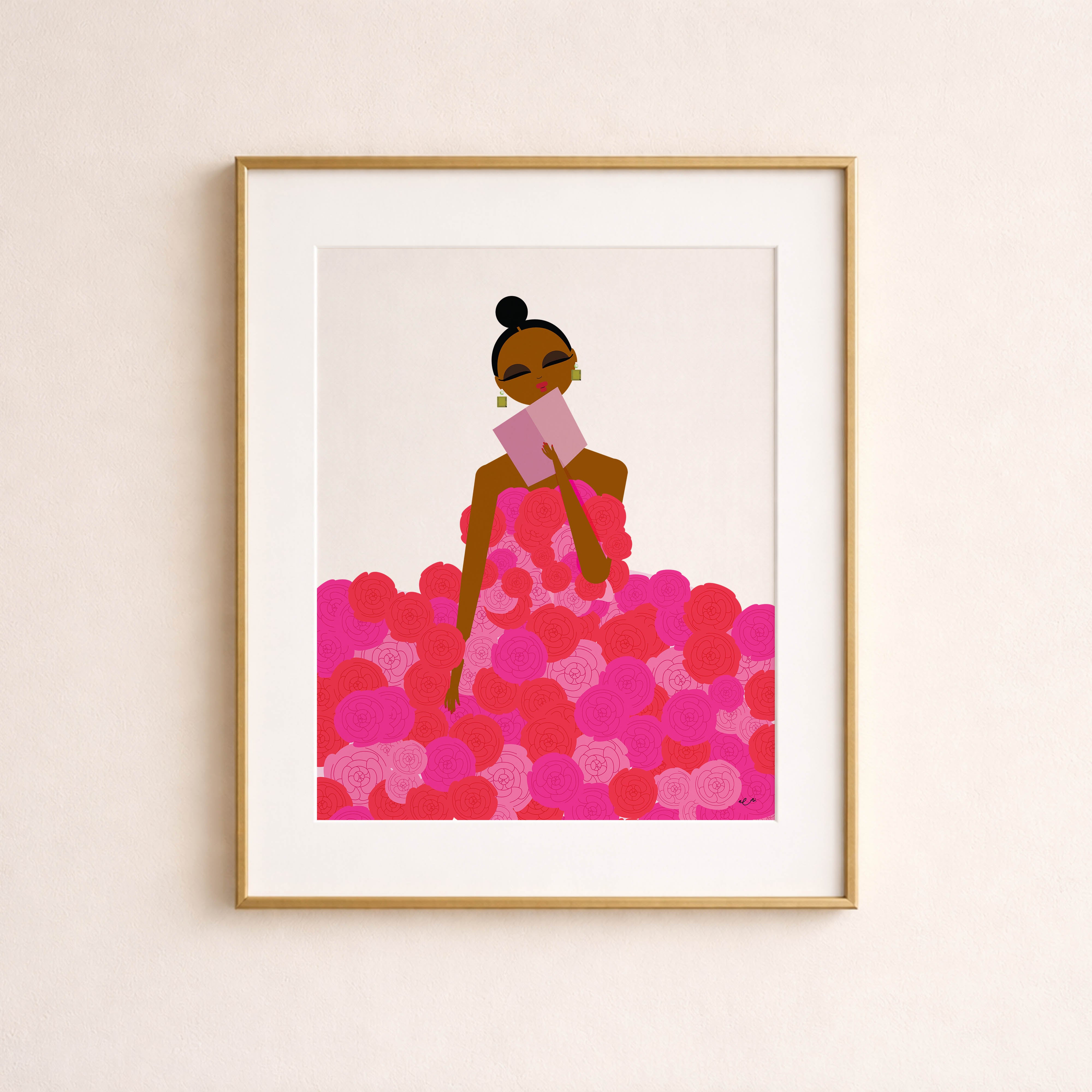 Rose Bookworm Print
